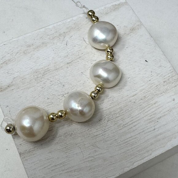 Elegant Freshwater Pearls Loose Beads 14 by 10 mm Button Shape - Picture 3 of 5